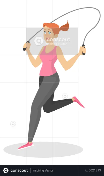 Woman with a jumping rope  Illustration