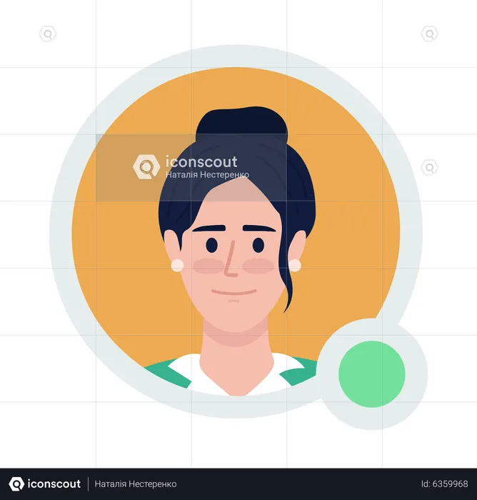 Woman with active status  Illustration