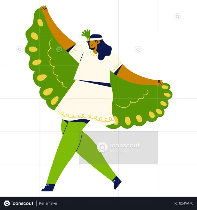 Woman with Animal Costume  Illustration