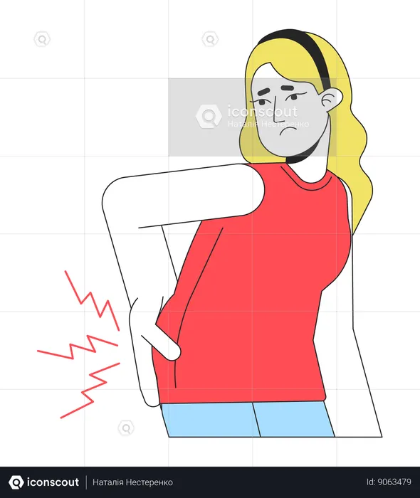 Woman with backache  Illustration