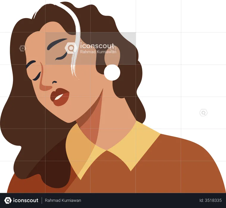 Woman with beautiful face  Illustration