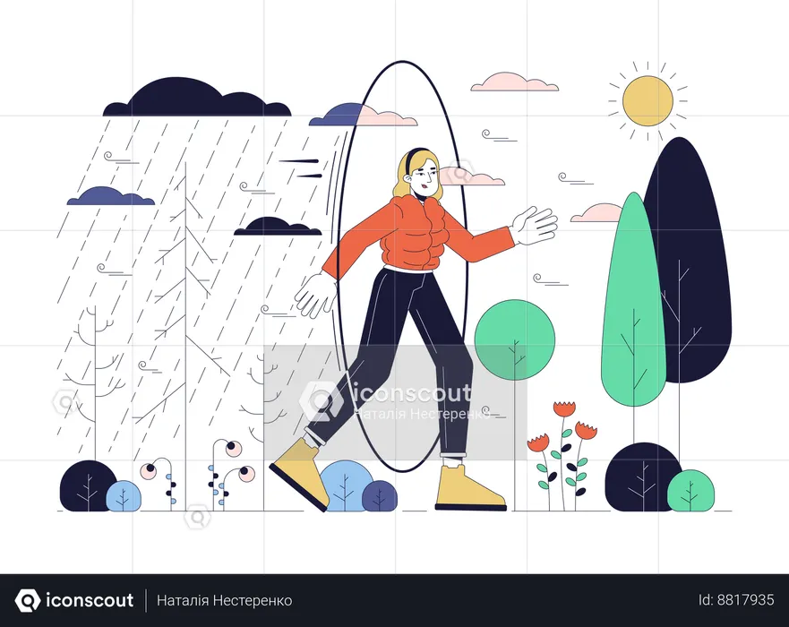 Woman with Bipolar disorder  Illustration
