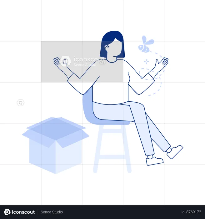 Woman with box  Illustration