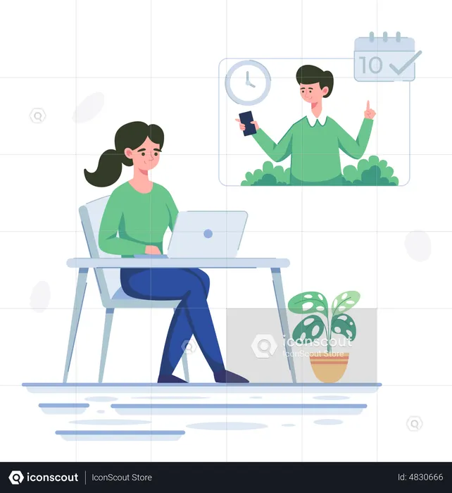 Woman with business appointment  Illustration