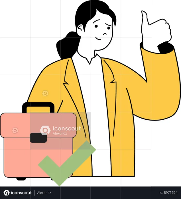 Woman with business bag  Illustration