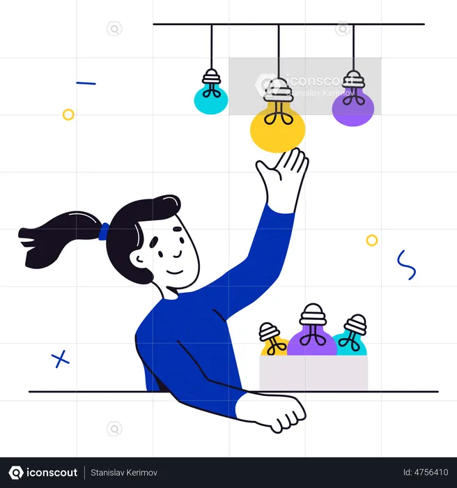 Woman with business idea  Illustration