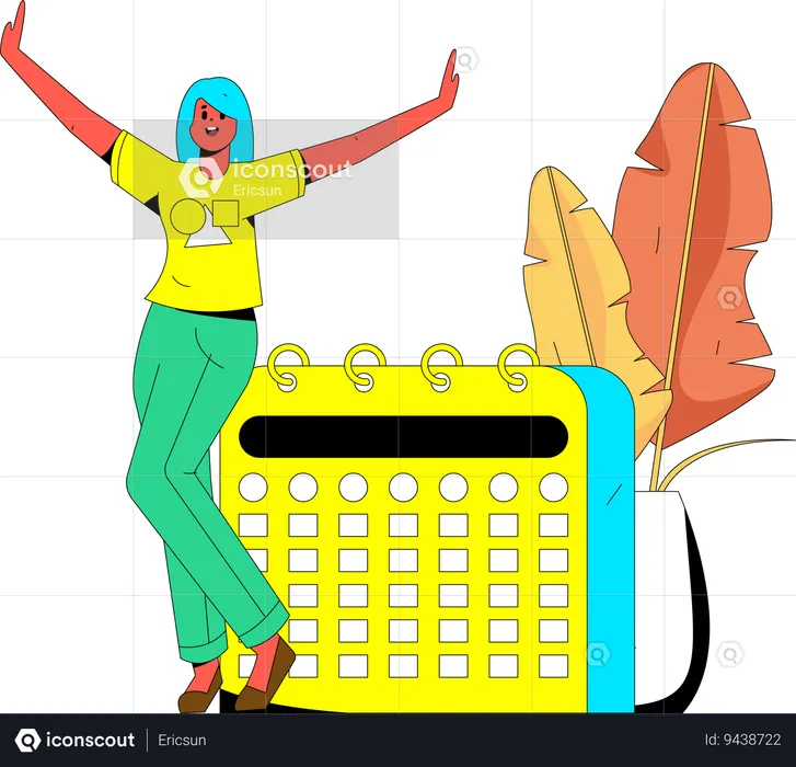 Woman with calendar  Illustration