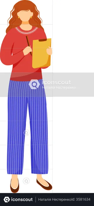 Woman with clipboard  Illustration