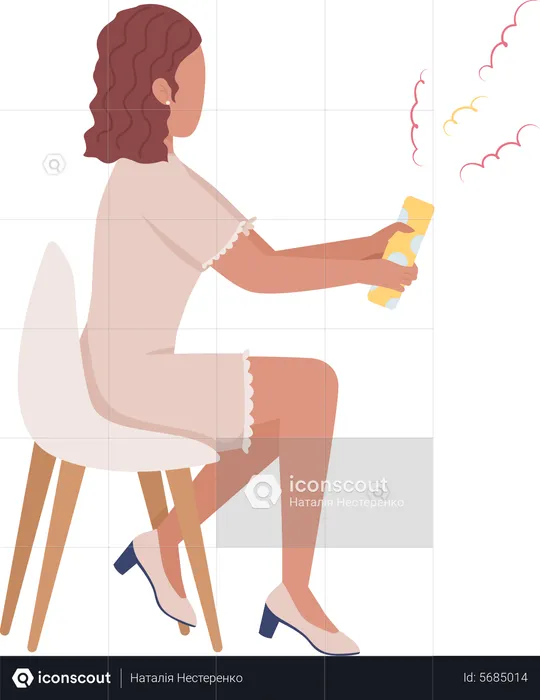 Woman with confetti  Illustration
