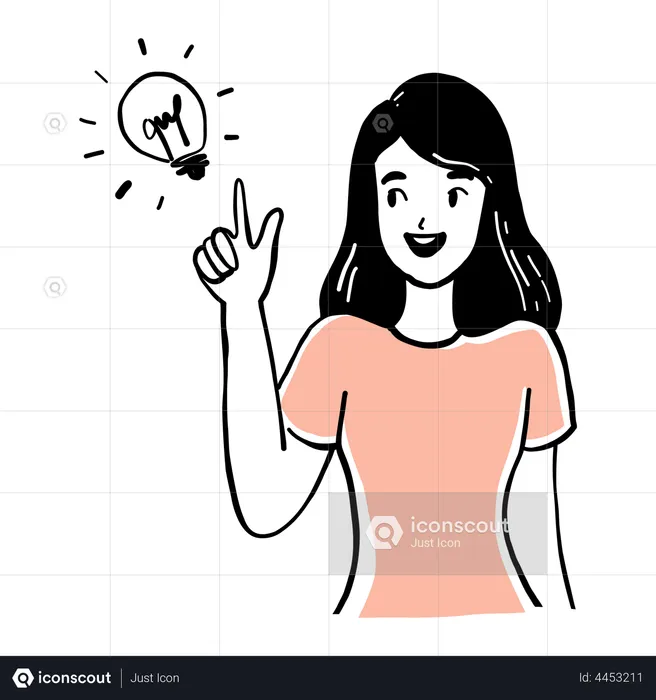 Woman with creative idea  Illustration