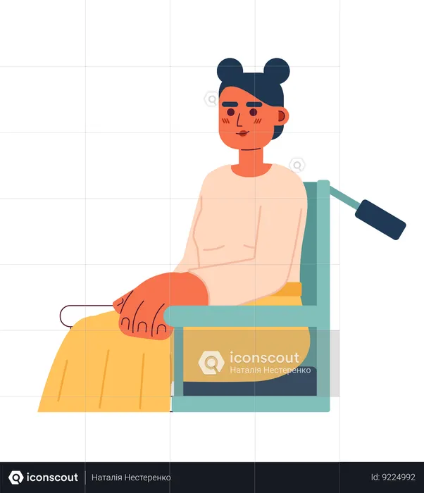 Woman with disability on wheelchair  Illustration