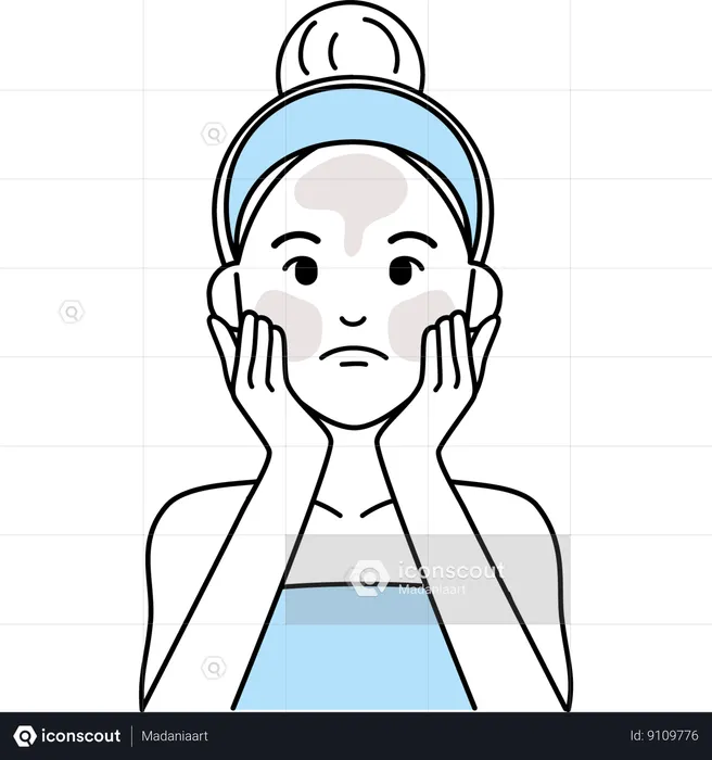 Woman with dull skin  Illustration