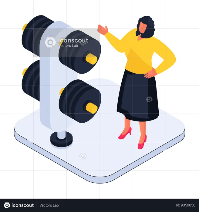 Woman with dumbbell  Illustration