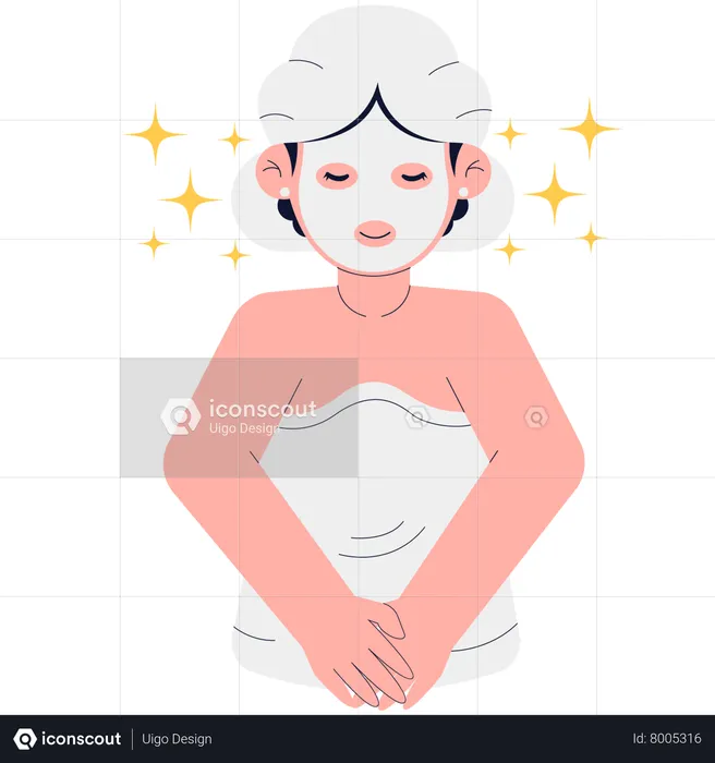 Woman with face mask  Illustration