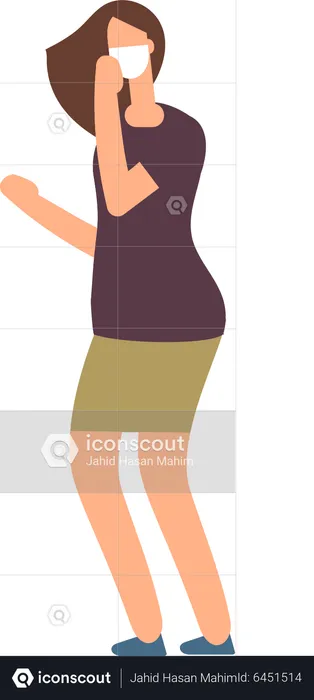 Woman With Facemask  Illustration
