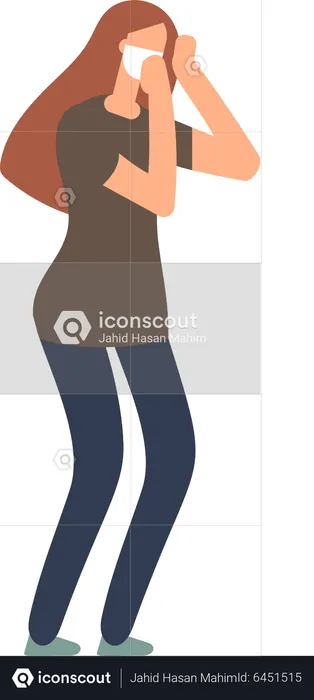 Woman With Facemask  Illustration