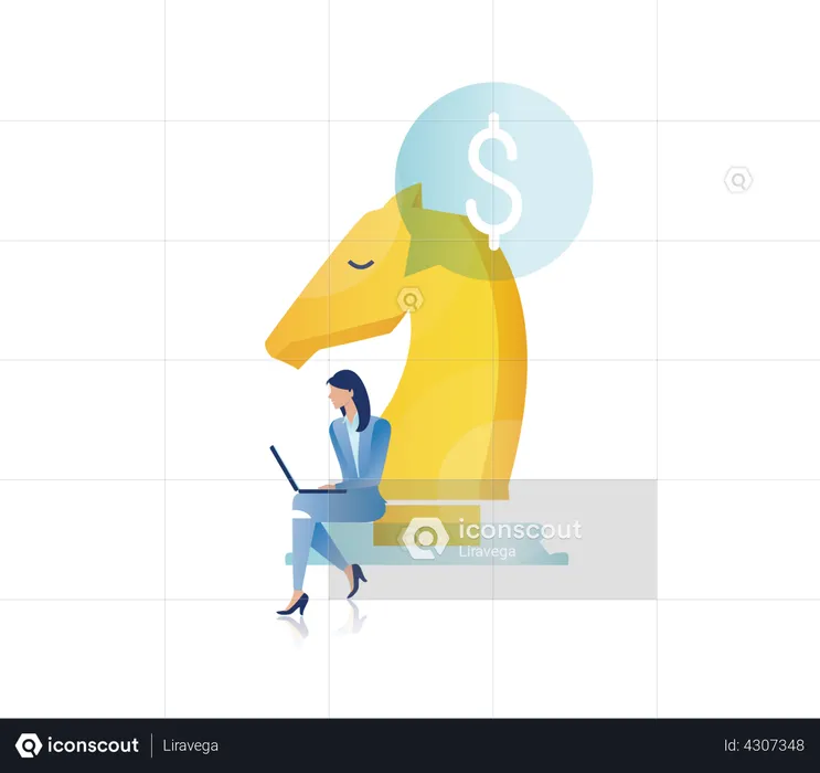 Woman with financial strategy  Illustration