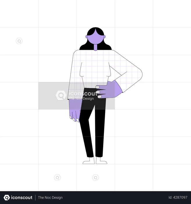 Woman with hand on waist  Illustration
