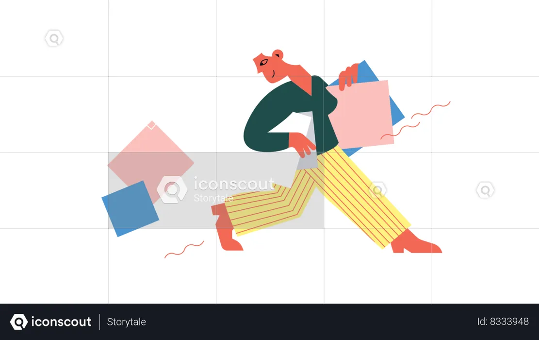 Woman with huge workload  Illustration