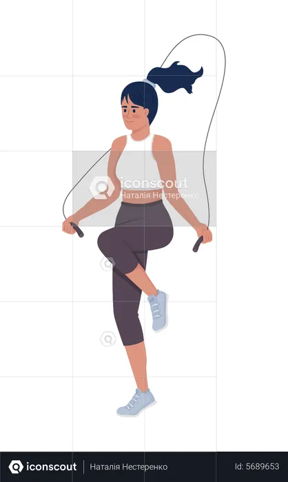 Woman with jumping rope  Illustration