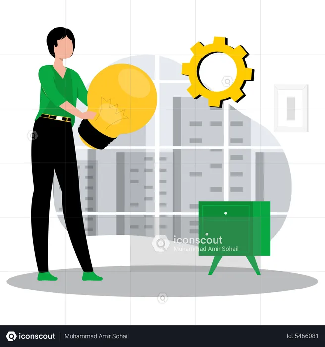 Woman with management idea  Illustration