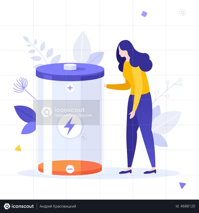Woman with mental exhaustion  Illustration