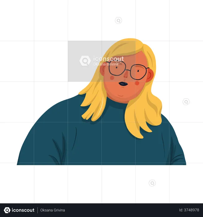 Woman with optical  Illustration