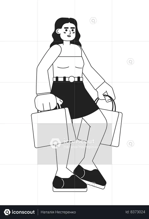 Woman with purchases  Illustration