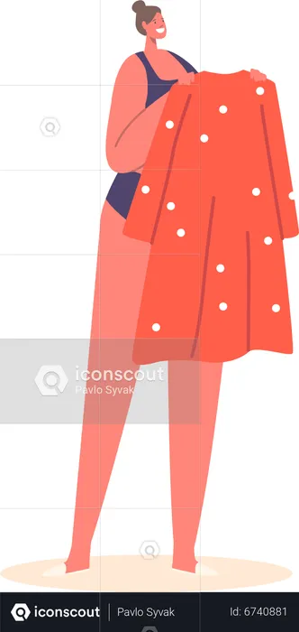 Woman with red dress  Illustration