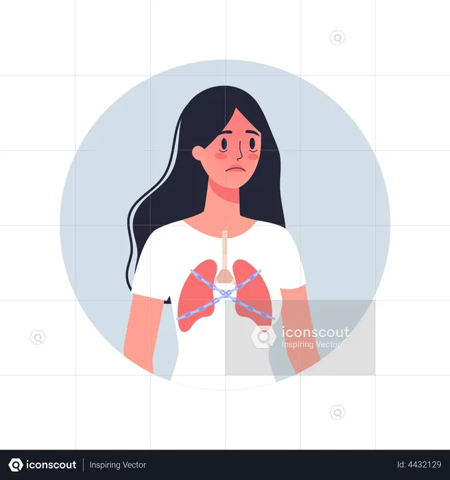 Woman with respiratory failure  Illustration