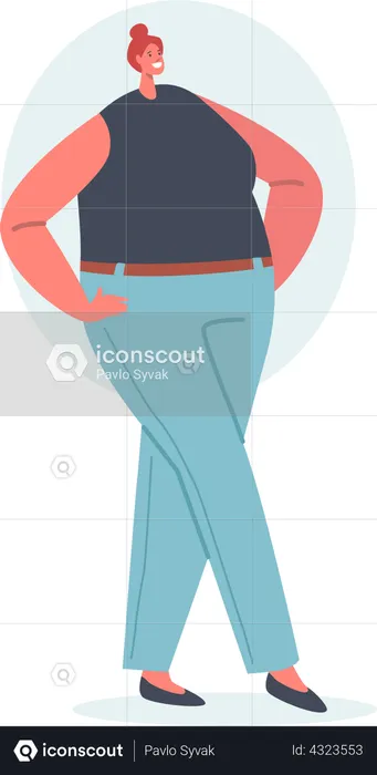 Woman with Round Body Shape  Illustration