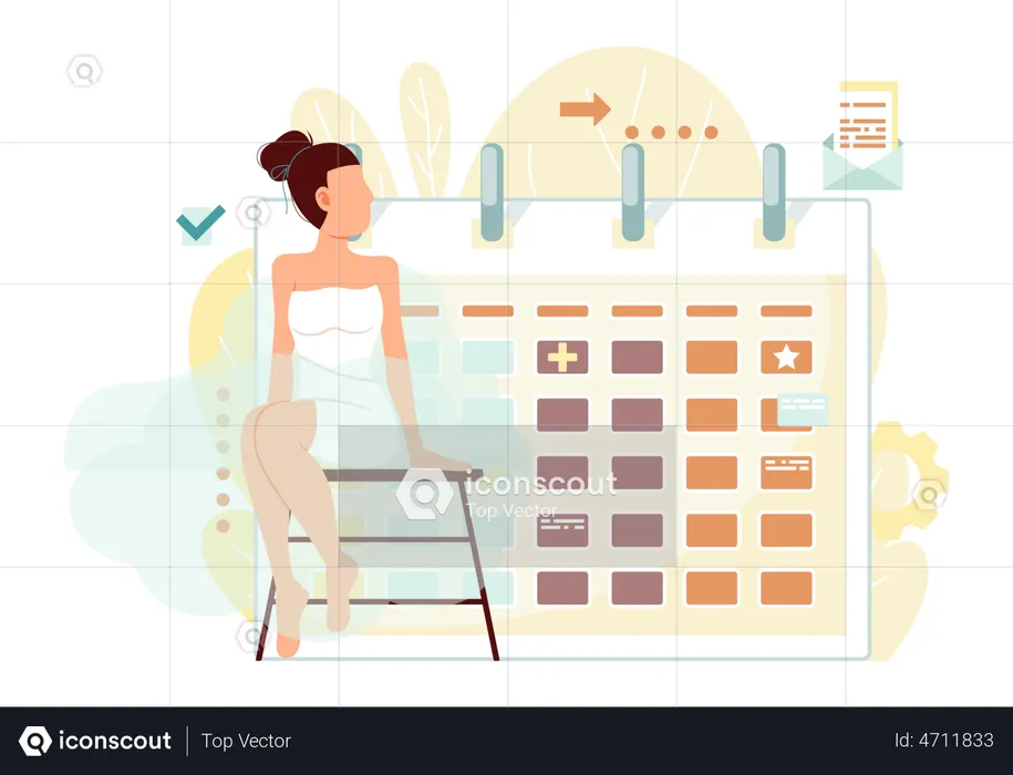 Woman with sauna schedule  Illustration