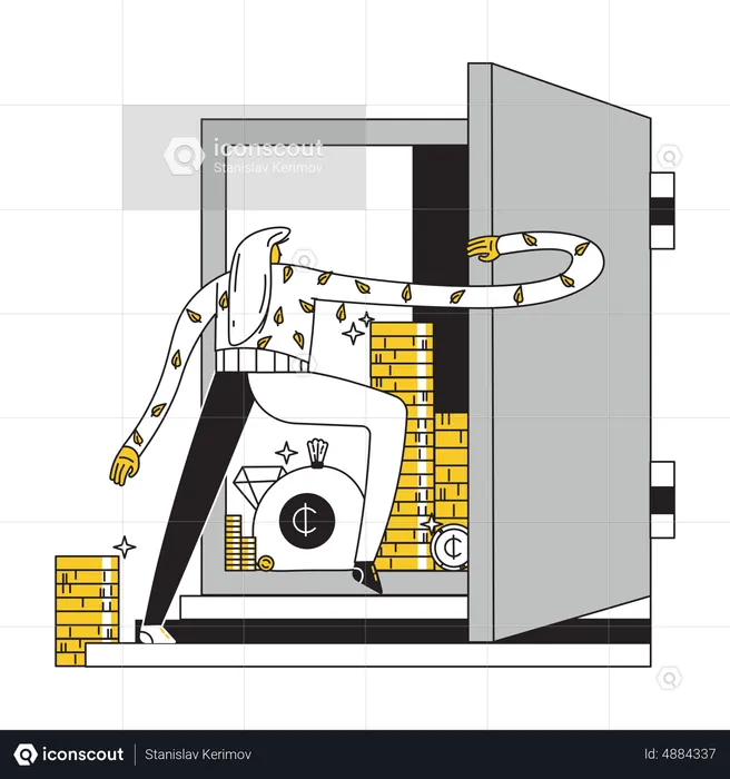 Woman with saved money  Illustration