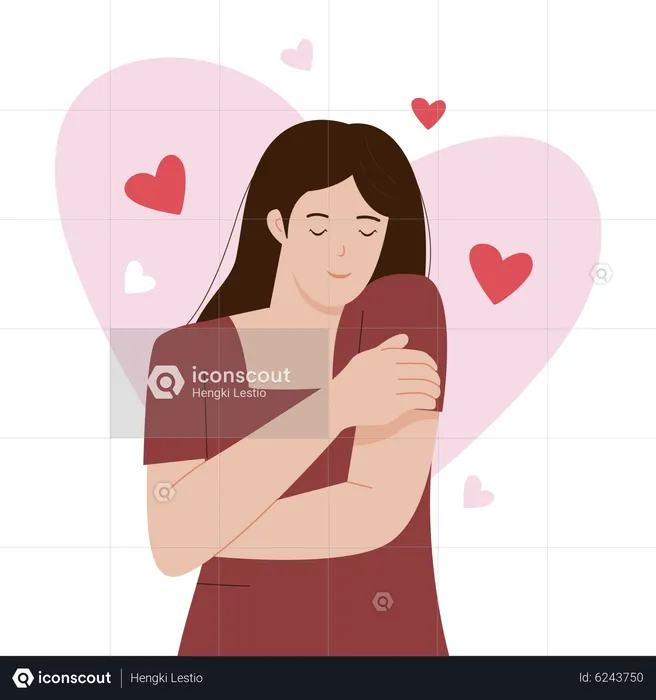Woman with self acceptance  Illustration