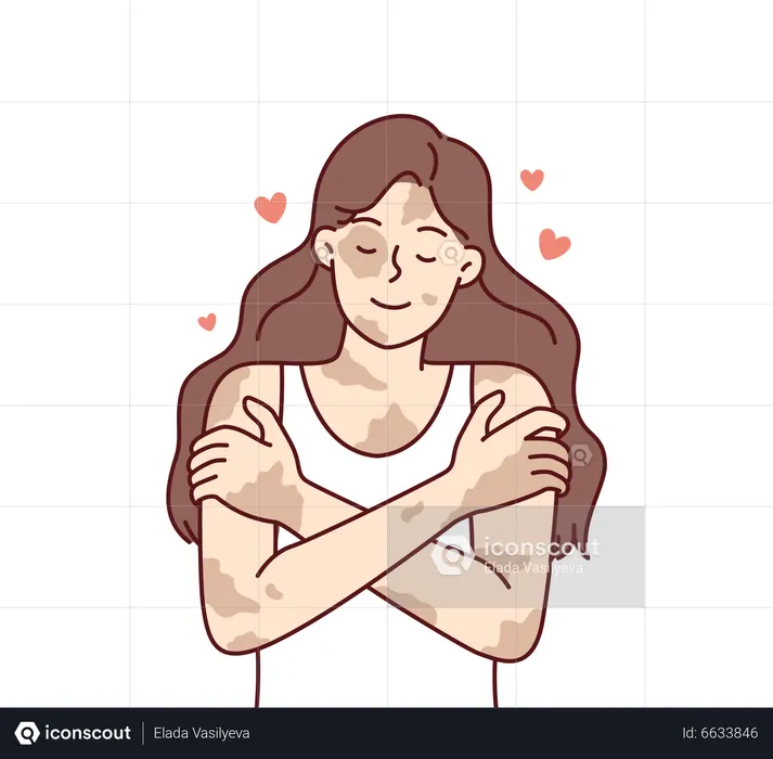 Woman with self love  Illustration