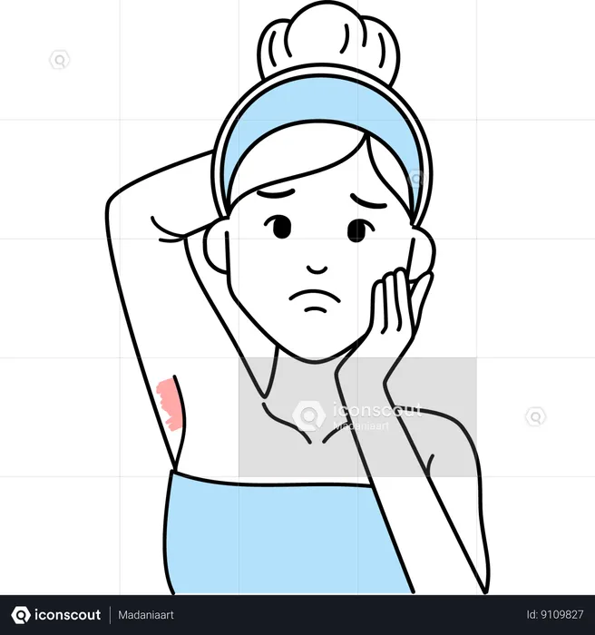 Woman with Sensitive Armpit Skin  Illustration