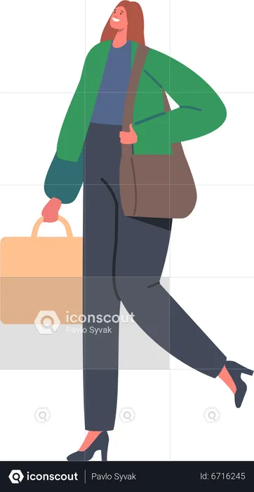 Woman with shopping bag  Illustration