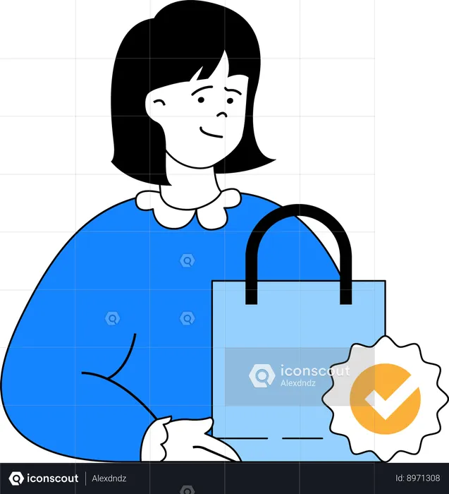Woman with shopping order  Illustration