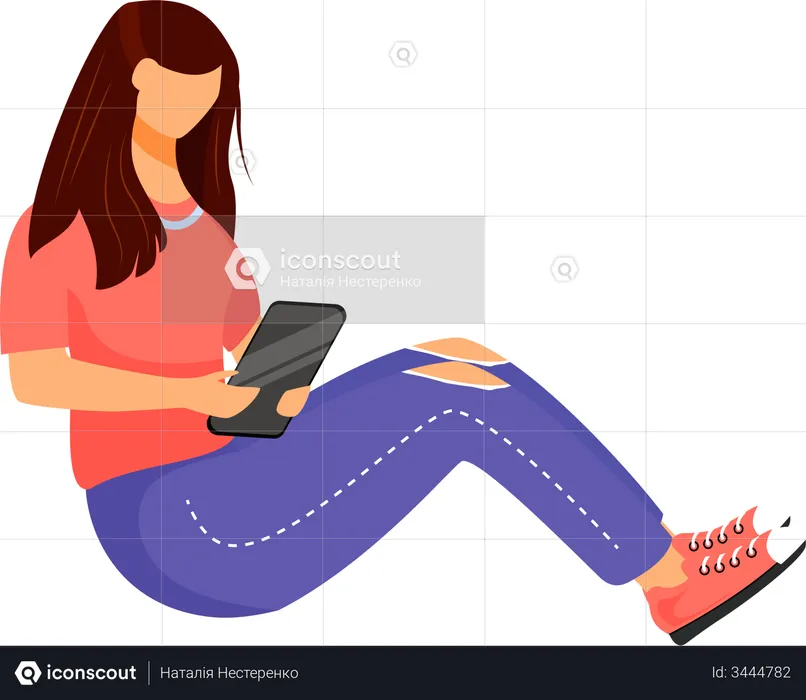 Woman with smartphone  Illustration