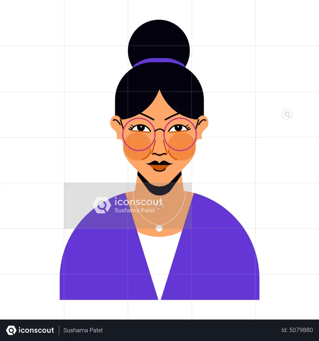 Woman with specs  Illustration