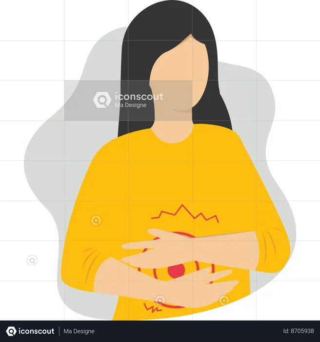 Woman with stomach pain  Illustration