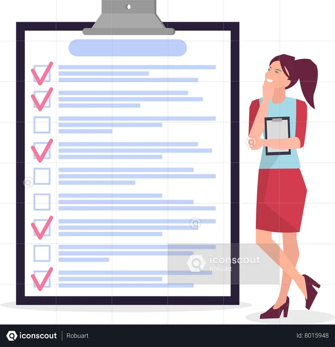 Woman with to do list  Illustration