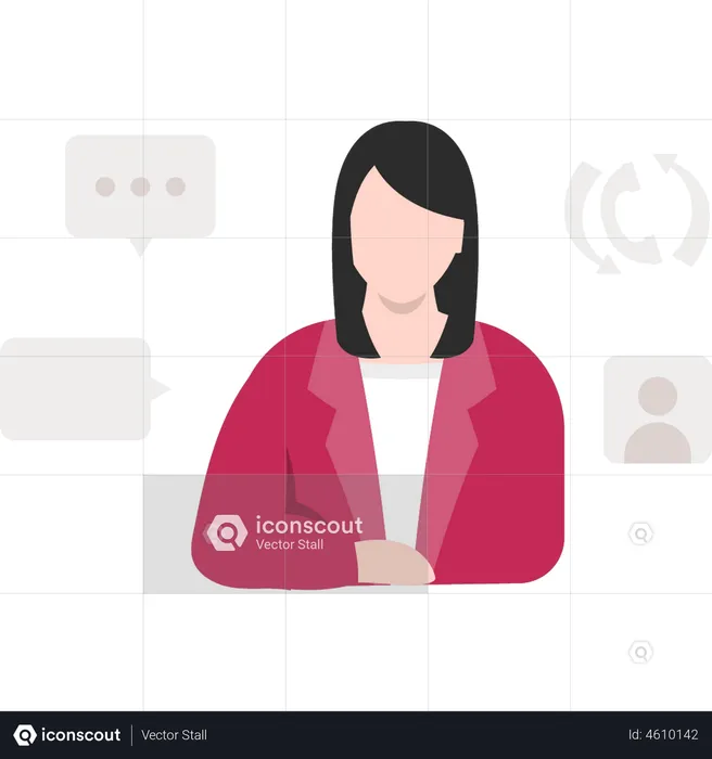 Woman working in call center  Illustration