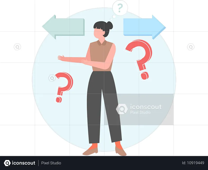 Woman working on decision making  Illustration