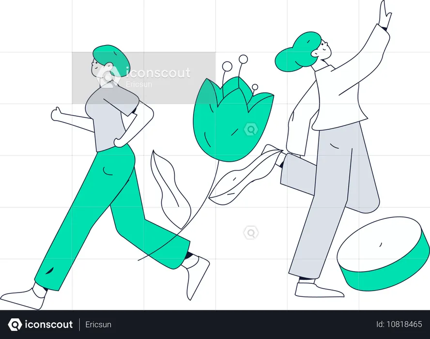 Woman working on strength  Illustration