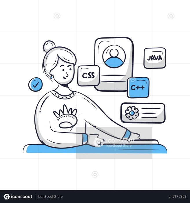 Woman working on Web Design  Illustration