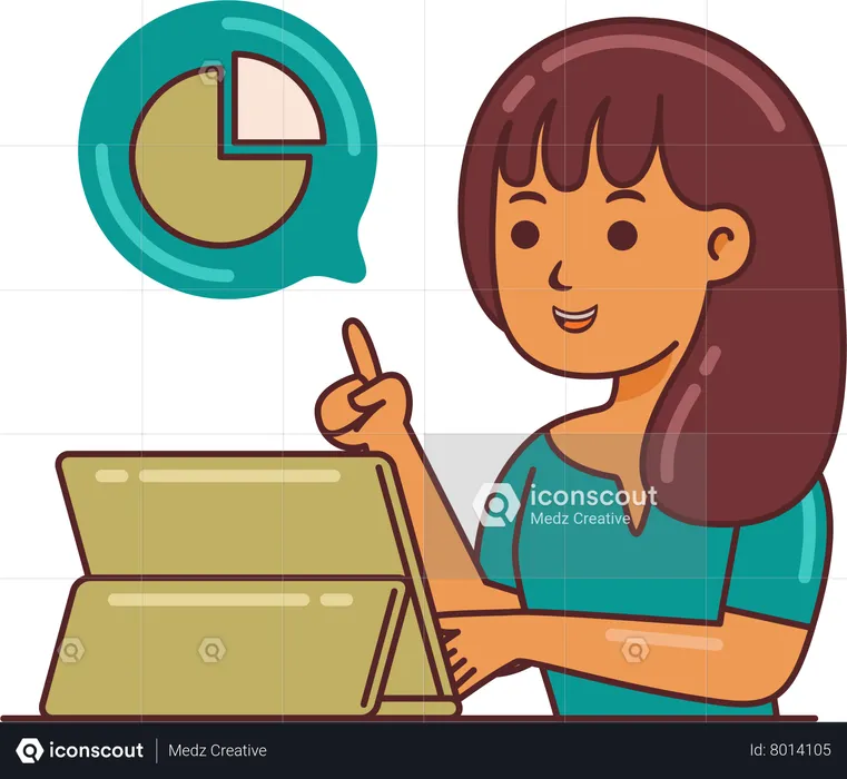 Woman Working with design analysis  Illustration