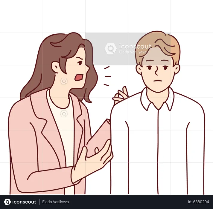 Woman yelling at man  Illustration
