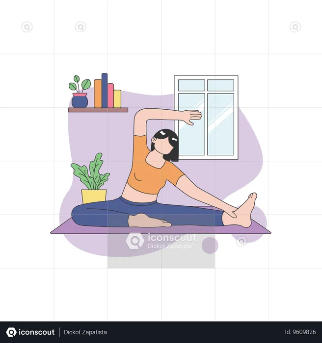 Woman Yoga Trainer  Illustration