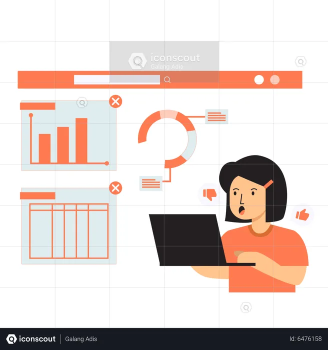 Women Analyze Search Engine Optimization  Illustration